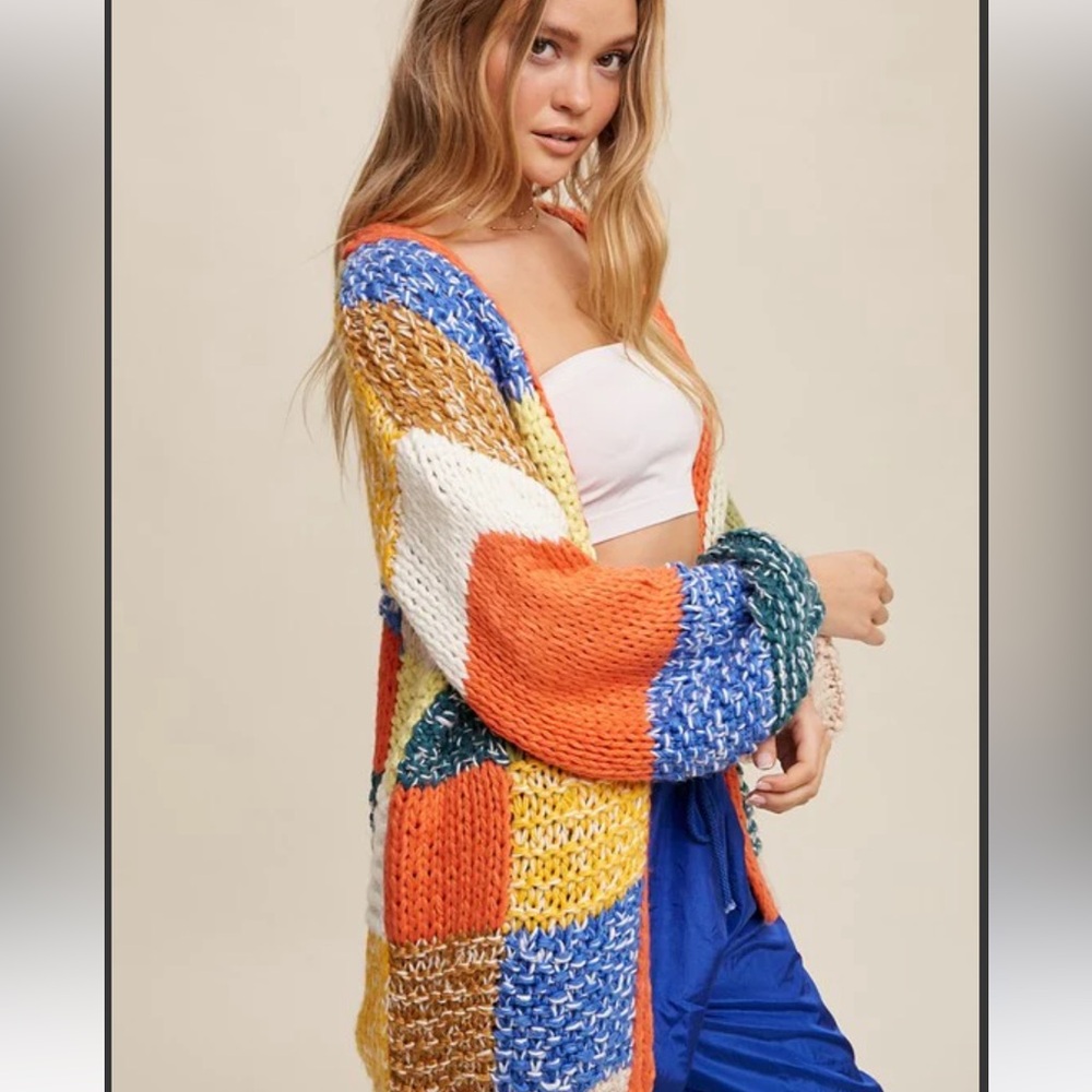 Listicle Chunky Multi Patch Cardigan - image 2